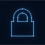 Free padlock neon cybersecurity vector